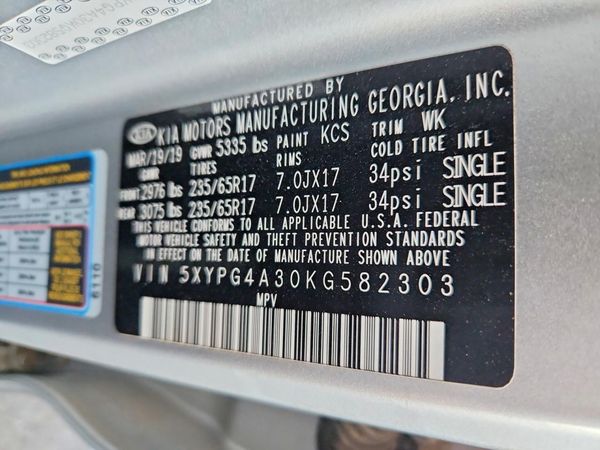 2019 KIA SORENTO L, LX, S