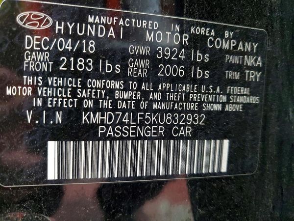 2019 HYUNDAI ELANTRA