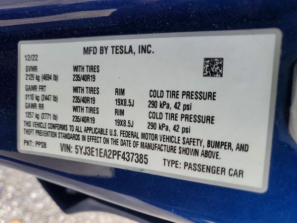 2023 TESLA MODEL 3