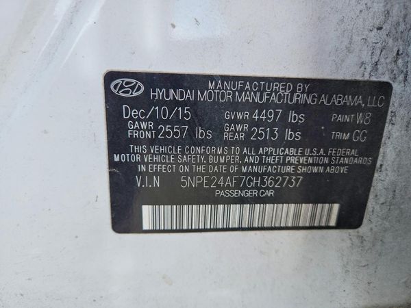 2016 HYUNDAI SONATA