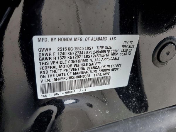 2017 HONDA PILOT