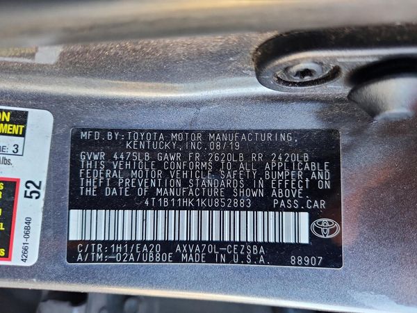 2019 TOYOTA CAMRY L/LE/SE/XLE