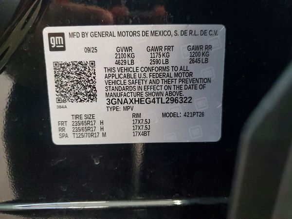 2026 CHEVROLET EQUINOX 1LT — VINS