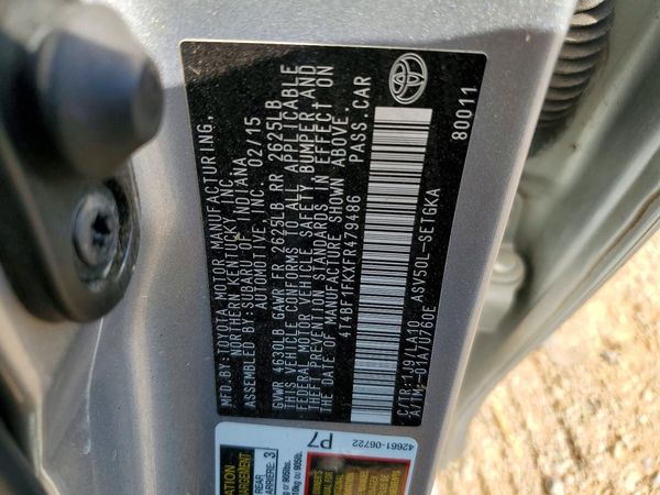 2015 TOYOTA CAMRY