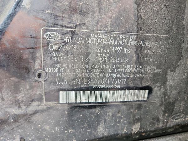 2019 HYUNDAI SONATA