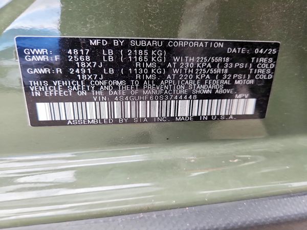 2025 SUBARU CROSSTREK Sport