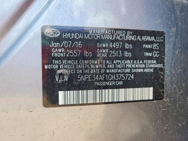 2016 HYUNDAI SONATA