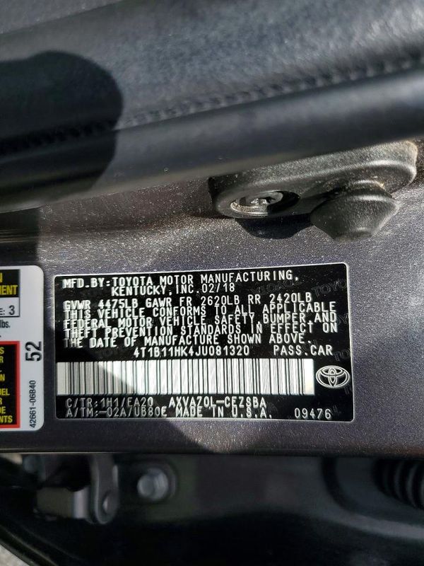 2018 TOYOTA CAMRY