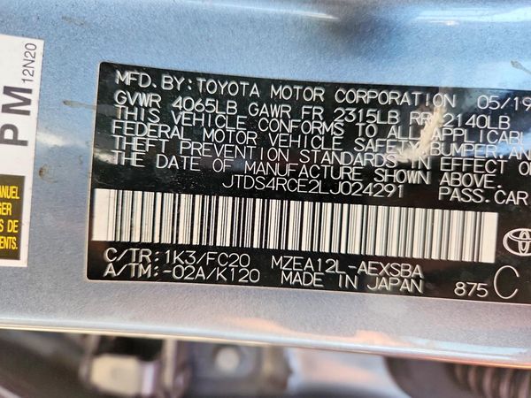 2020 TOYOTA COROLLA