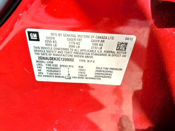 2012 CHEVROLET EQUINOX 1LT