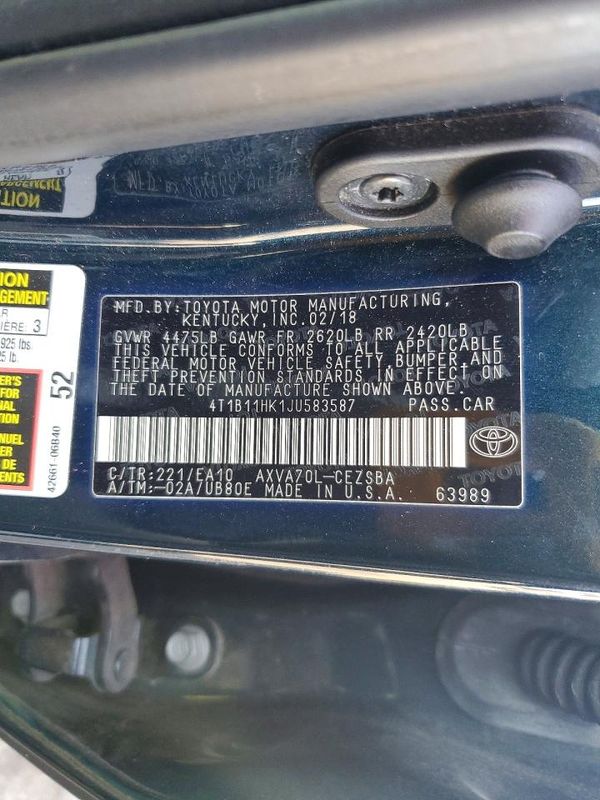 2018 TOYOTA CAMRY