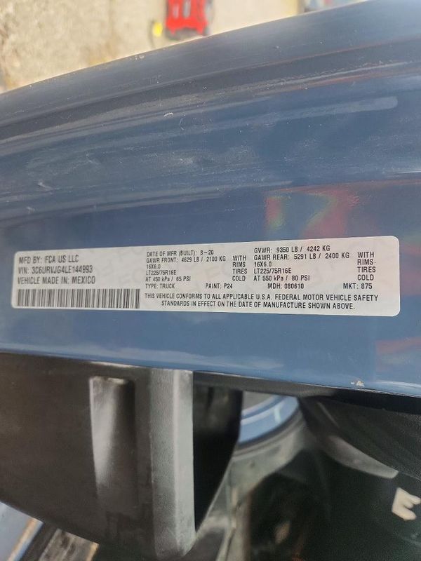 2020 RAM PROMASTER 3500 VF — VINS