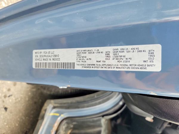 2020 RAM PROMASTER 3500 VF — VINS