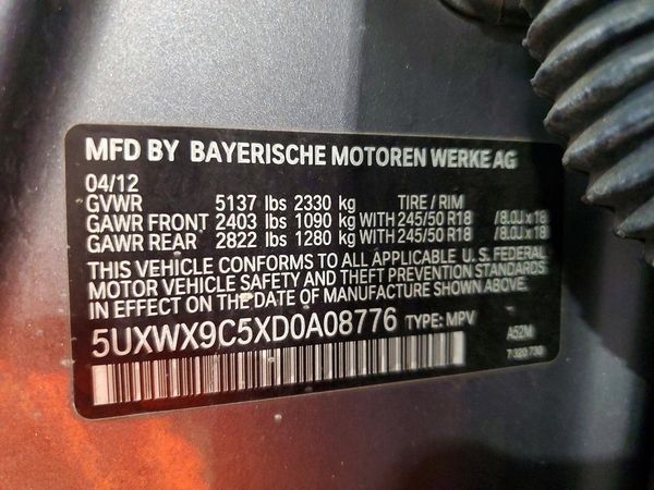 2013 BMW X3 xDrive28i — VINS