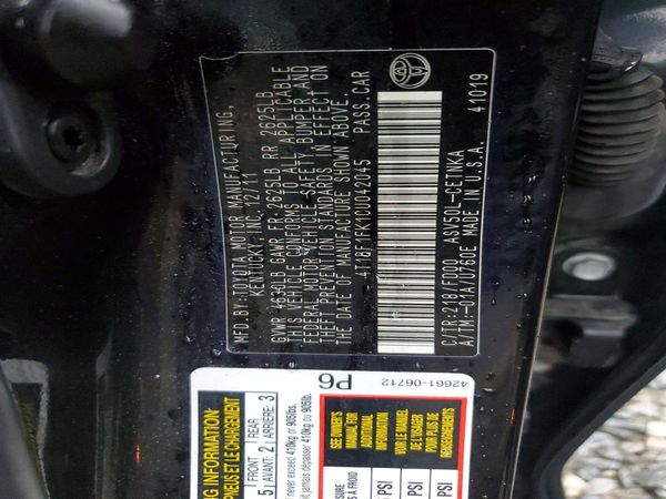 2012 TOYOTA CAMRY