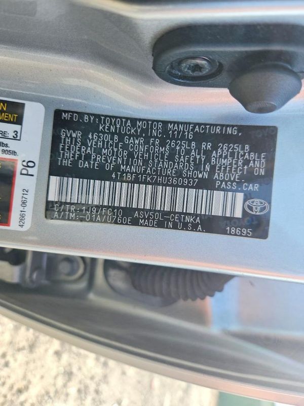 2017 TOYOTA CAMRY LE/SE/XLE/XSE