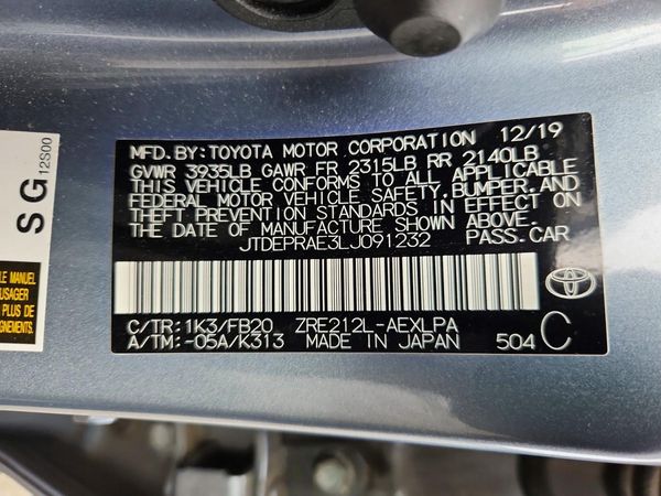 2020 TOYOTA COROLLA LE