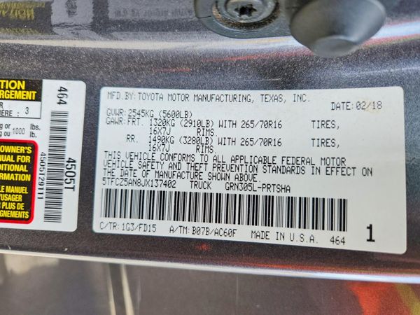 2018 TOYOTA TACOMA