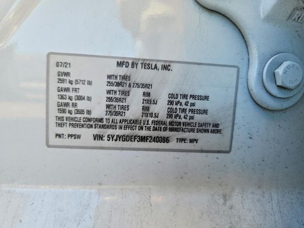2021 TESLA MODEL Y