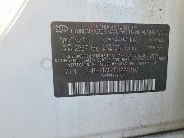 2015 HYUNDAI SONATA SE, ECO