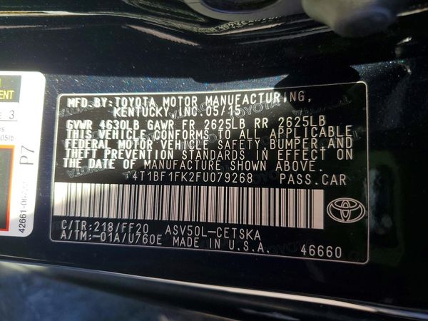 2015 TOYOTA CAMRY