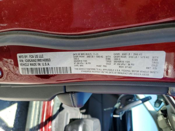 2021 JEEP GRAND CHEROKEE L LAREDO 4X4 — VINS