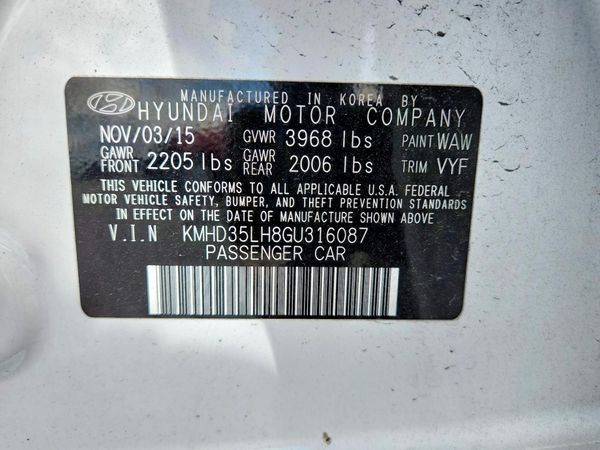 2016 HYUNDAI ELANTRA — VINS