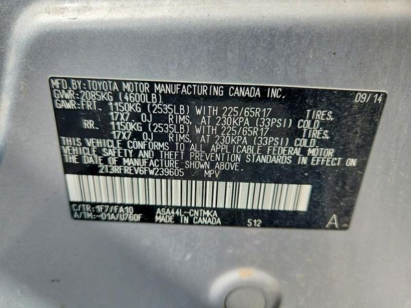 2015 TOYOTA RAV4 XLE (M Grade)