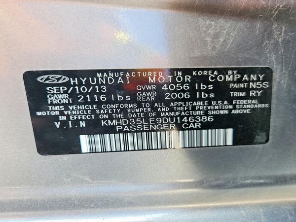 2013 HYUNDAI ELANTRA — VINS