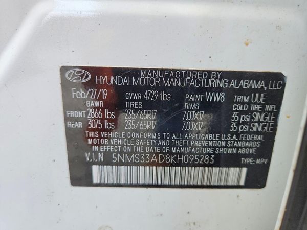 2019 HYUNDAI SANTA FE SEL, SEL Plus