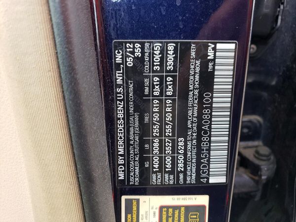 2012 MERCEDES-BENZ ML ML350 4-MATIC