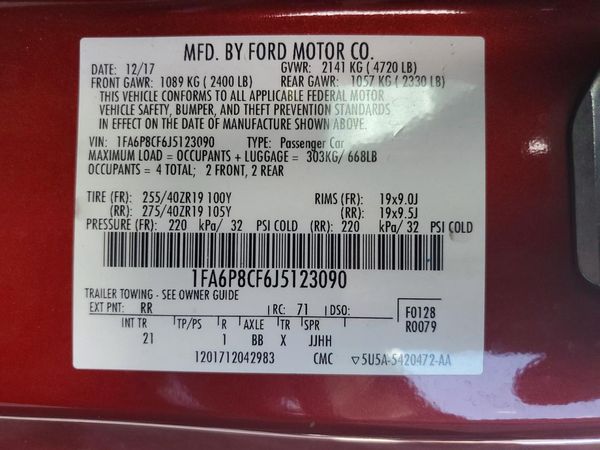 2018 FORD MUSTANG