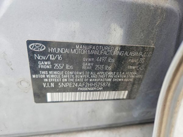 2017 HYUNDAI SONATA SE, Eco
