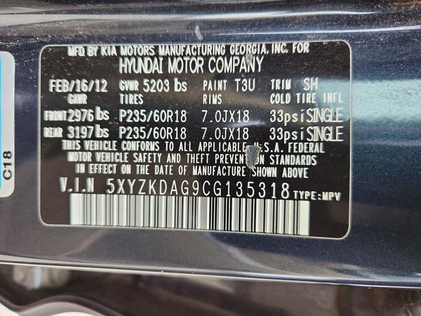 2012 HYUNDAI SANTA FE TOP (High)