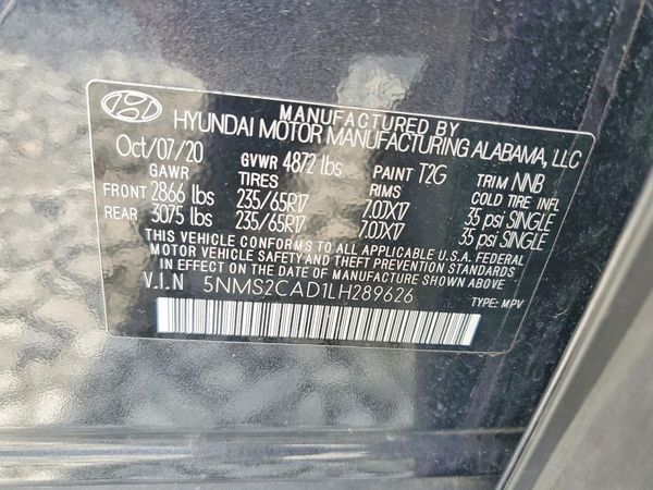 2020 HYUNDAI SANTA FE SE