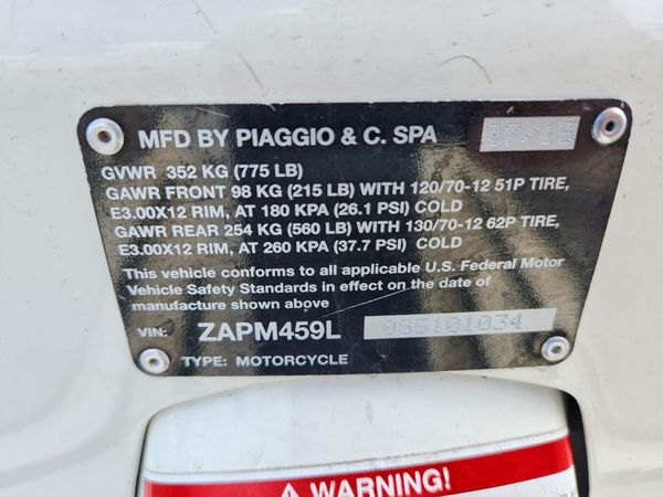 2016 VESPA GTS