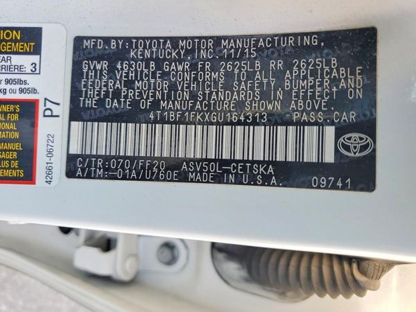 2016 TOYOTA CAMRY