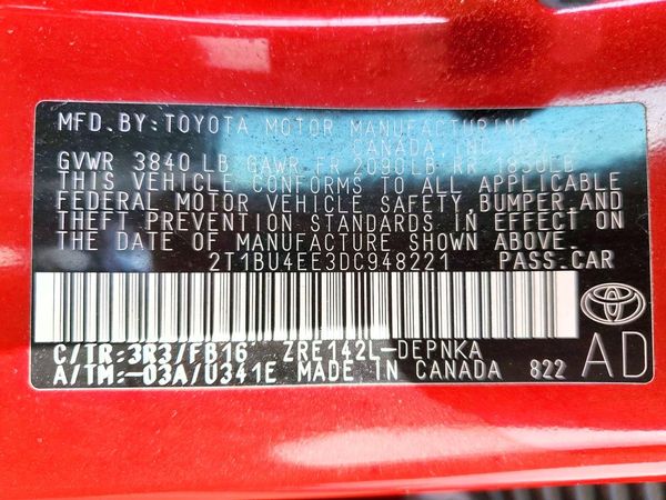 2013 TOYOTA COROLLA
