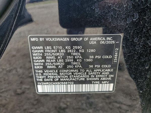 2025 VOLKSWAGEN ATLAS SE — VINS