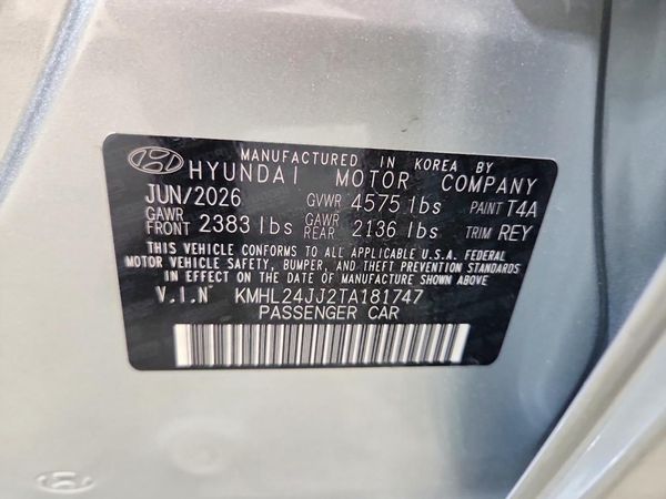 2026 HYUNDAI SONATA Blue — VINS