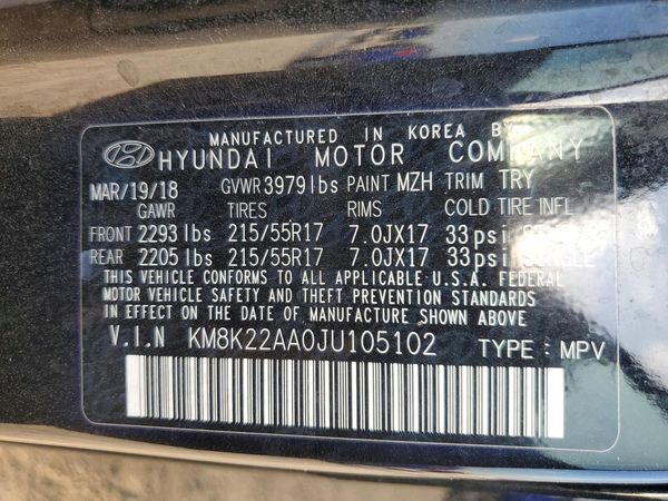 2018 HYUNDAI KONA SEL