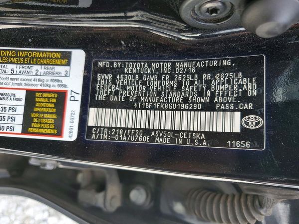 2016 TOYOTA CAMRY