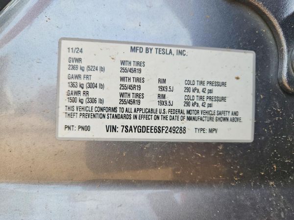 2025 TESLA MODEL Y
