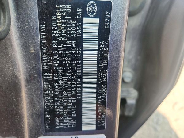 2022 TOYOTA CAMRY LE