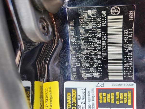 2017 TOYOTA CAMRY LE/SE/XLE/XSE