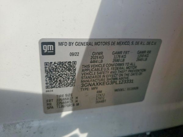 2023 CHEVROLET EQUINOX LT (1LT) — VINS