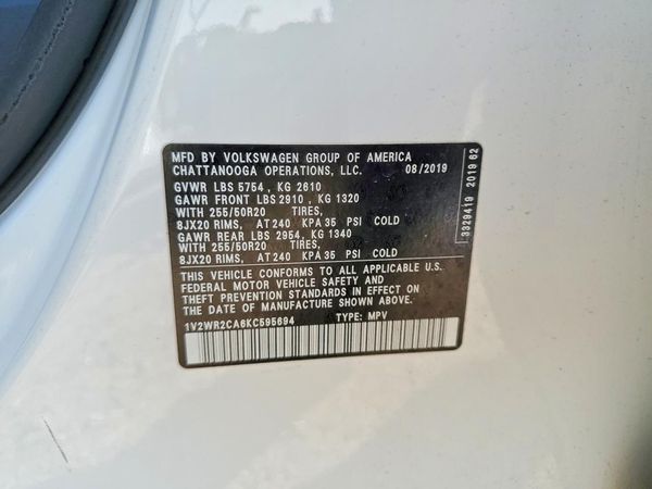 2019 VOLKSWAGEN ATLAS