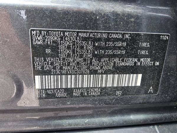 2025 TOYOTA RAV4 — VINS