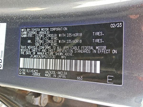 2023 LEXUS NX 250 Base — VINS