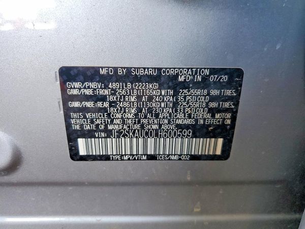 2020 SUBARU FORESTER